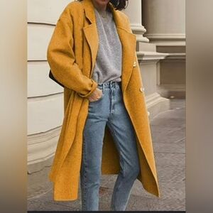 Mustard Yellow Lightweight Long Coat
